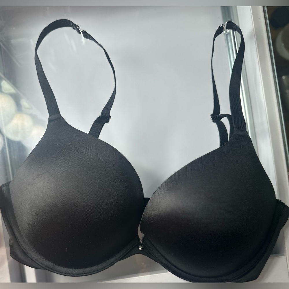 Fredrick's Of Hollywood Womens Black Heartthrob Convertible Push Up Bra 32DD